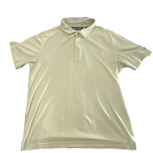 Travis Mathew Beige Golf Polo Shirt L Short Sleeve Orange County National Logo